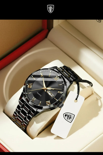POEDAGAR Classic Day-Date Watch