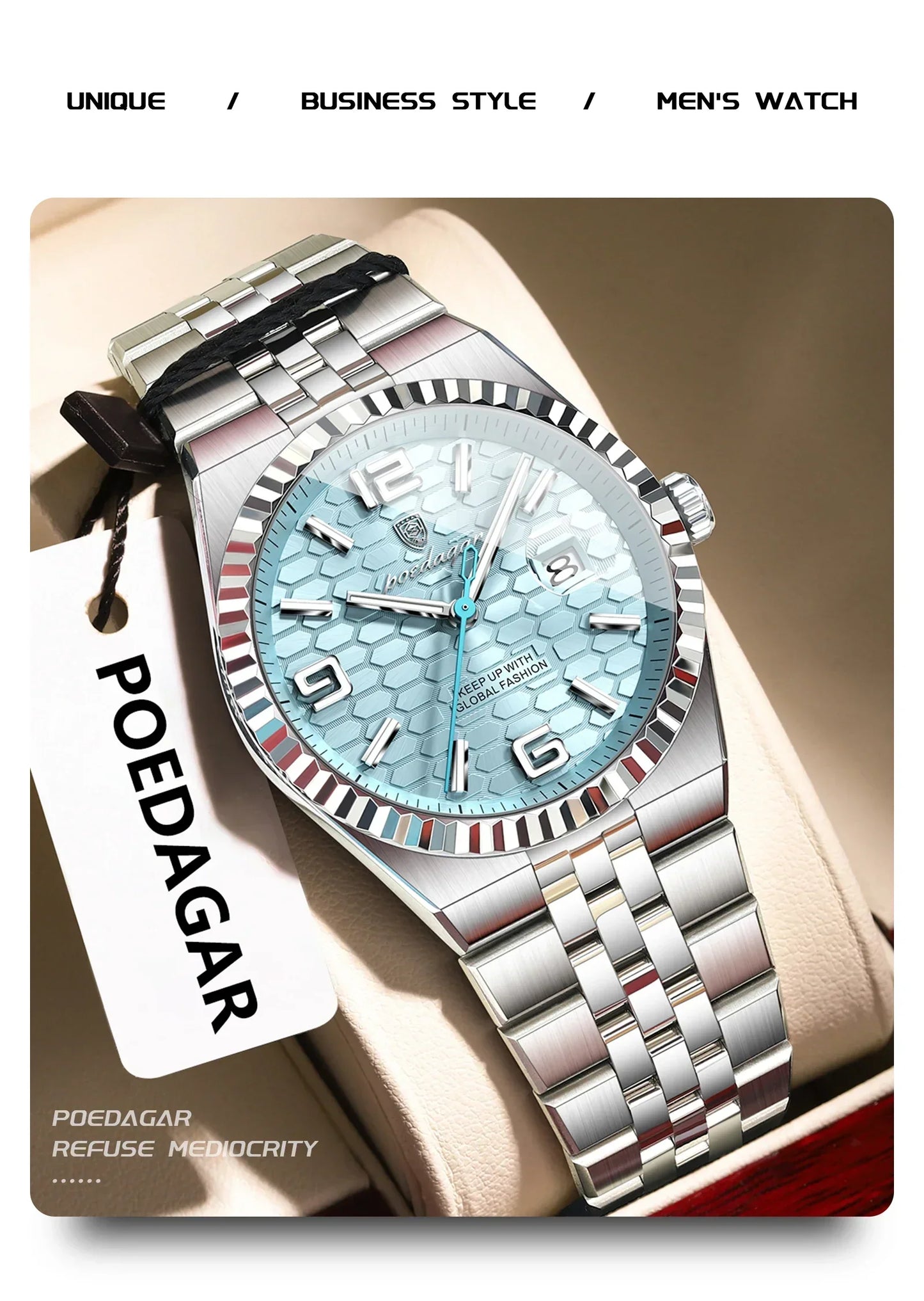 POEDAGAR Royal Steel Watch