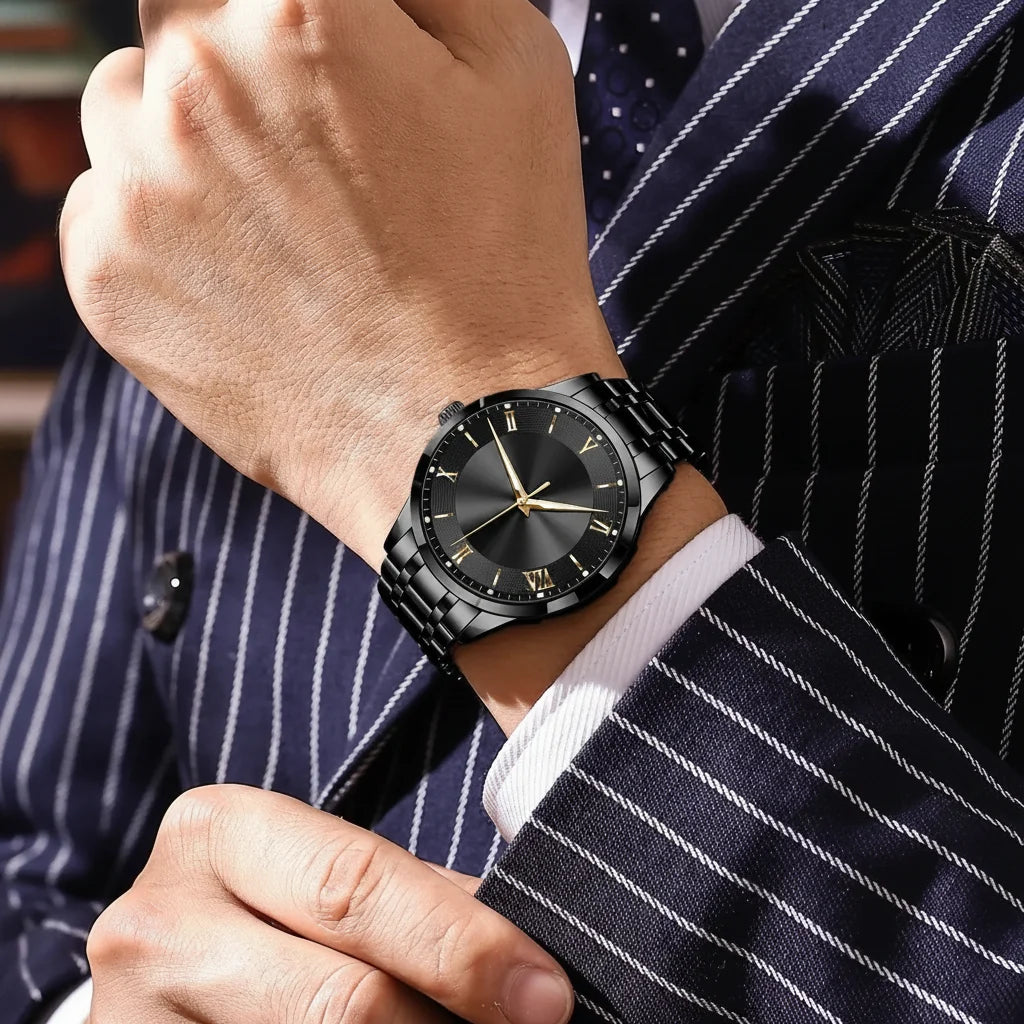 POEDAGAR Classic Day-Date Watch