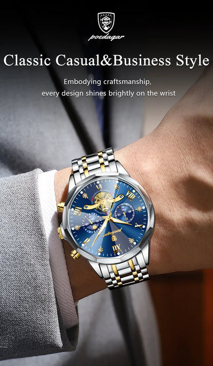 POEDAGAR Chrono Classic Watch