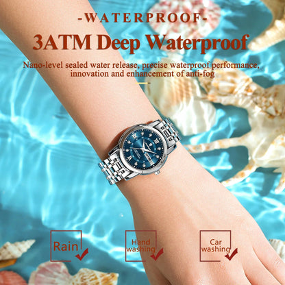 POEDAGAR Elegant Steel Watch