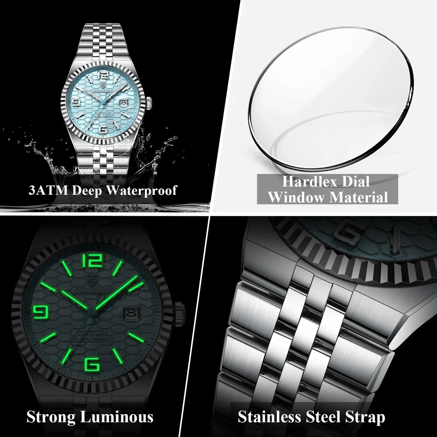 POEDAGAR Royal Steel Watch
