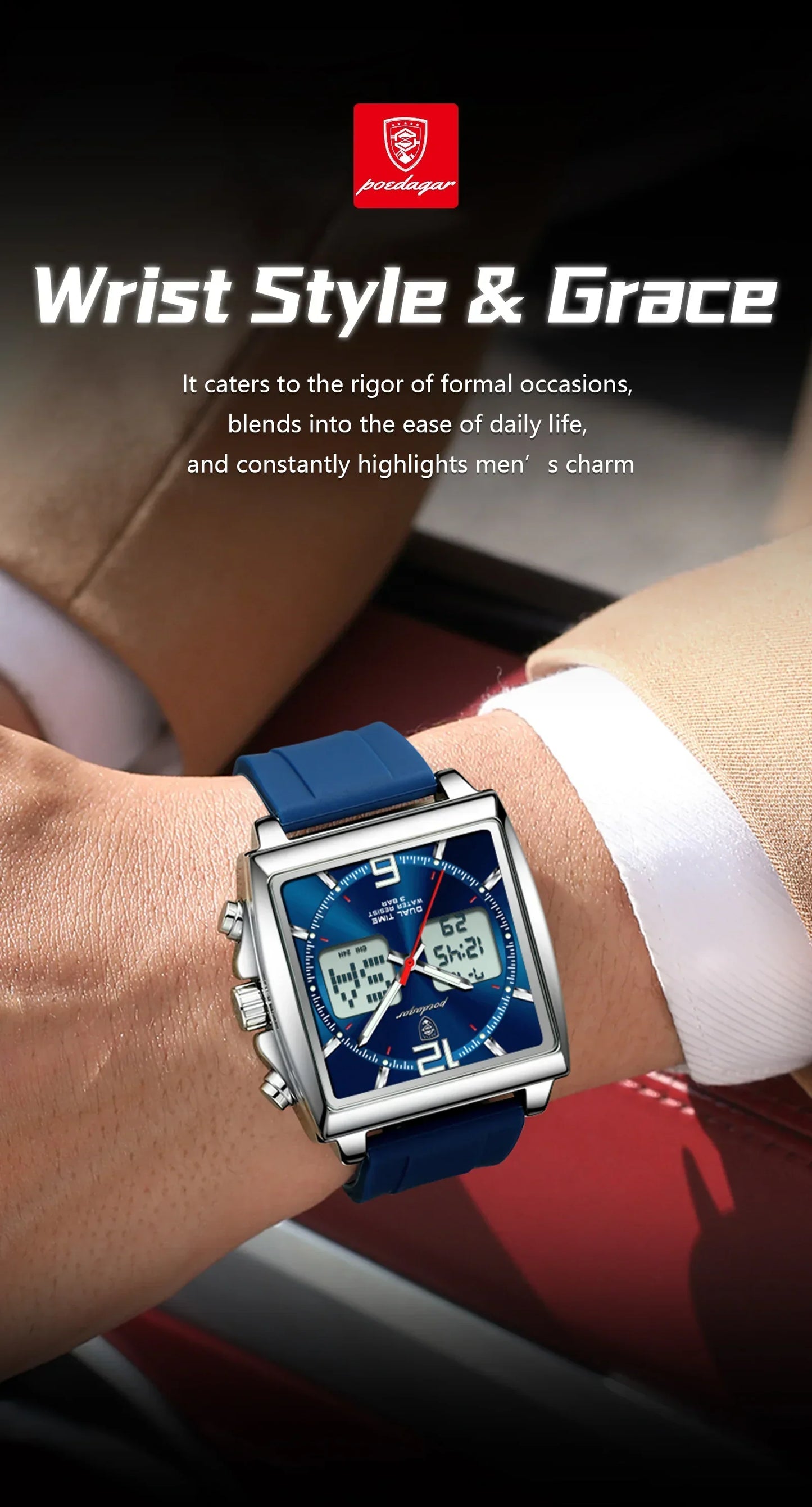 POEDAGAR DualTech Sport Watch