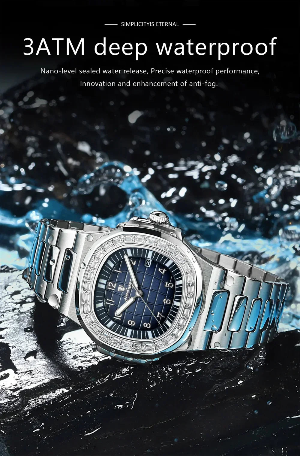 POEDAGAR Royal Grid Luxury Watch