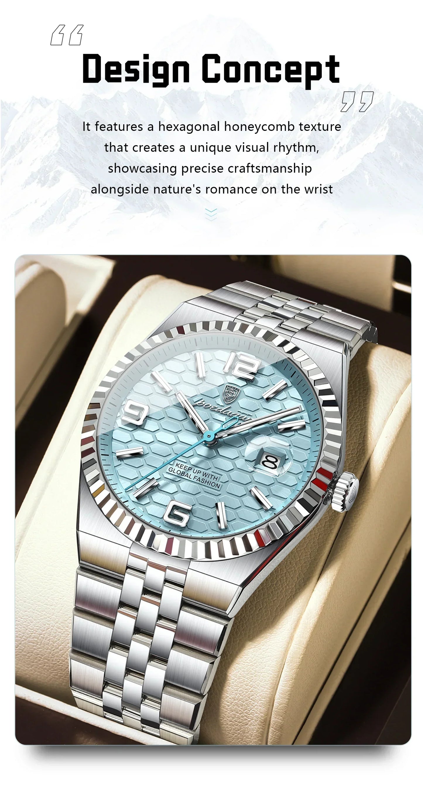 POEDAGAR Royal Steel Watch