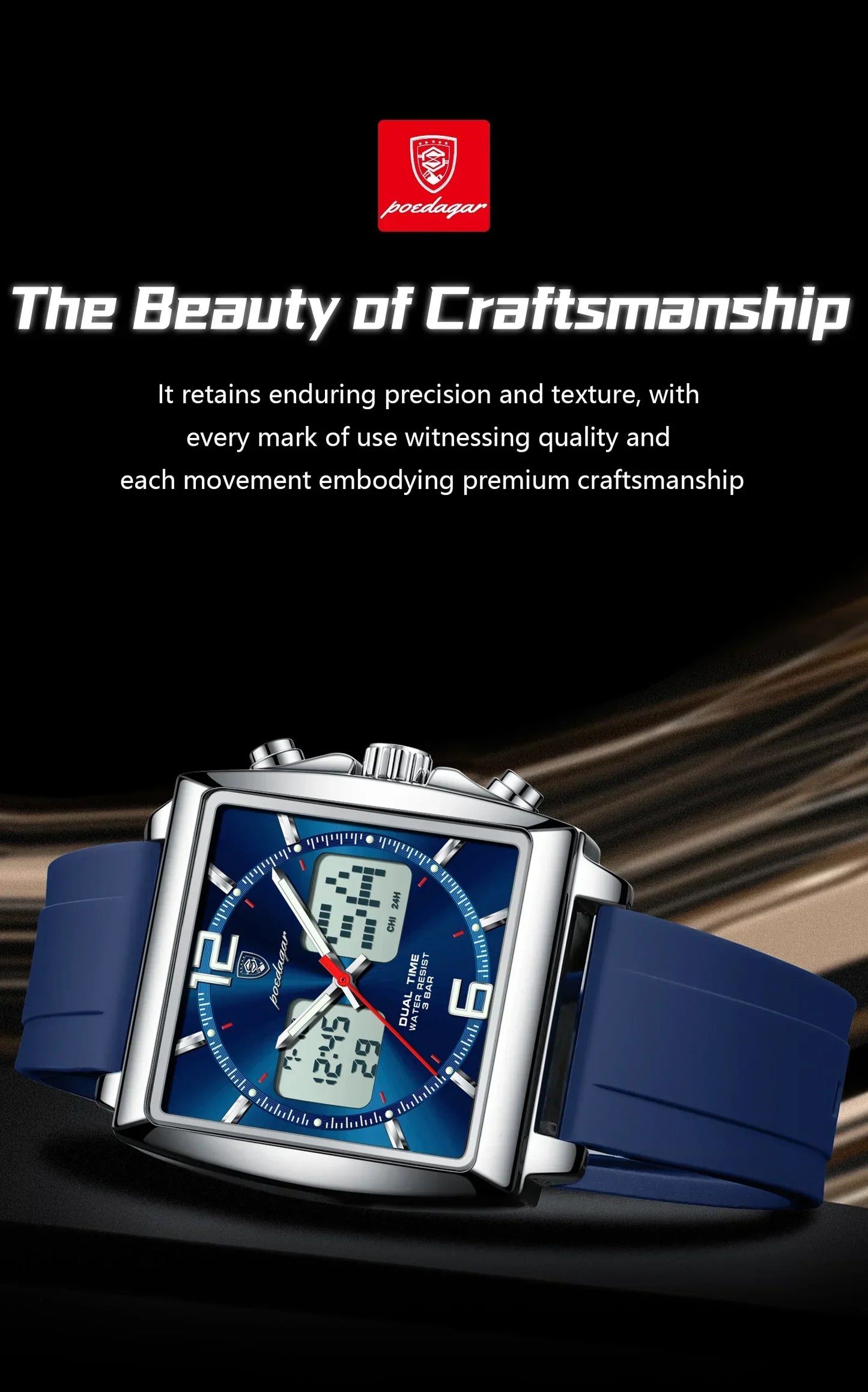 POEDAGAR DualTech Sport Watch
