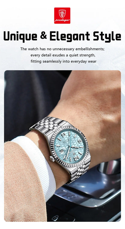 POEDAGAR Royal Steel Watch