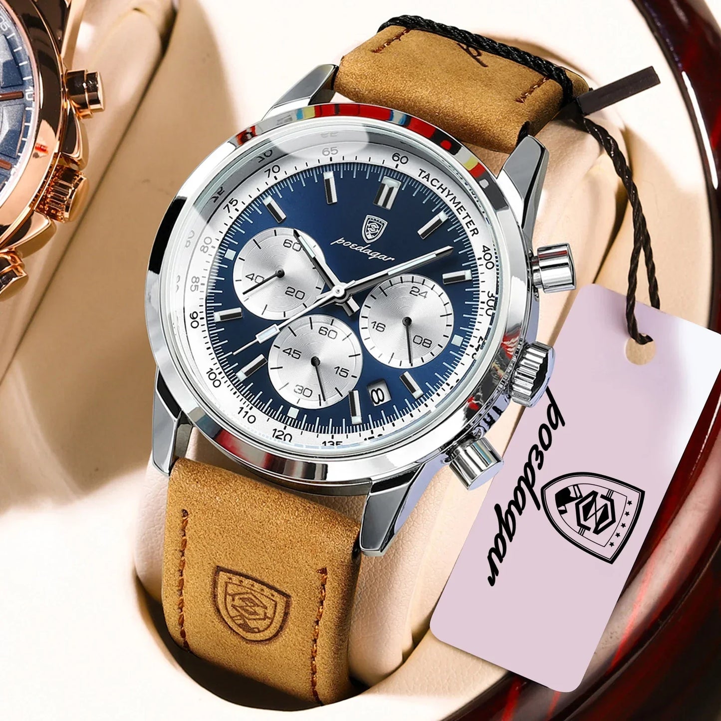 POEDAGAR Classic Chronograph Watch