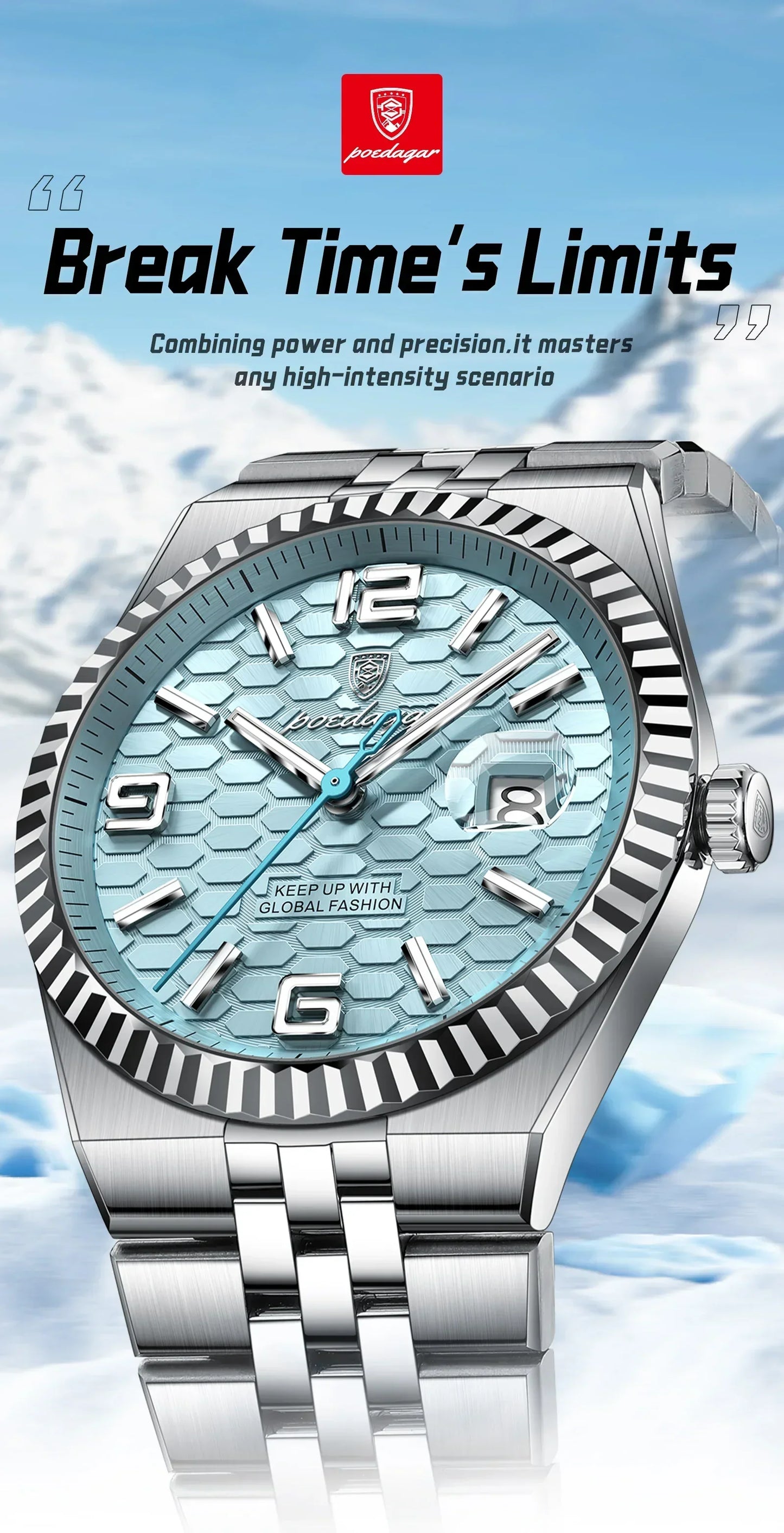 POEDAGAR Royal Steel Watch