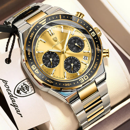 POEDAGAR Chrono Steel Watch