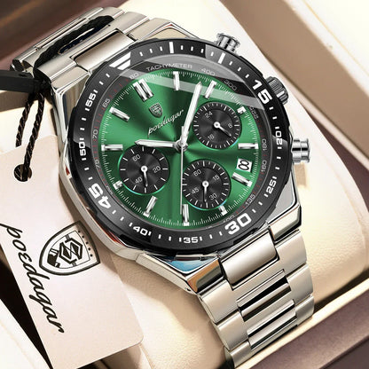 POEDAGAR Chrono Steel Watch