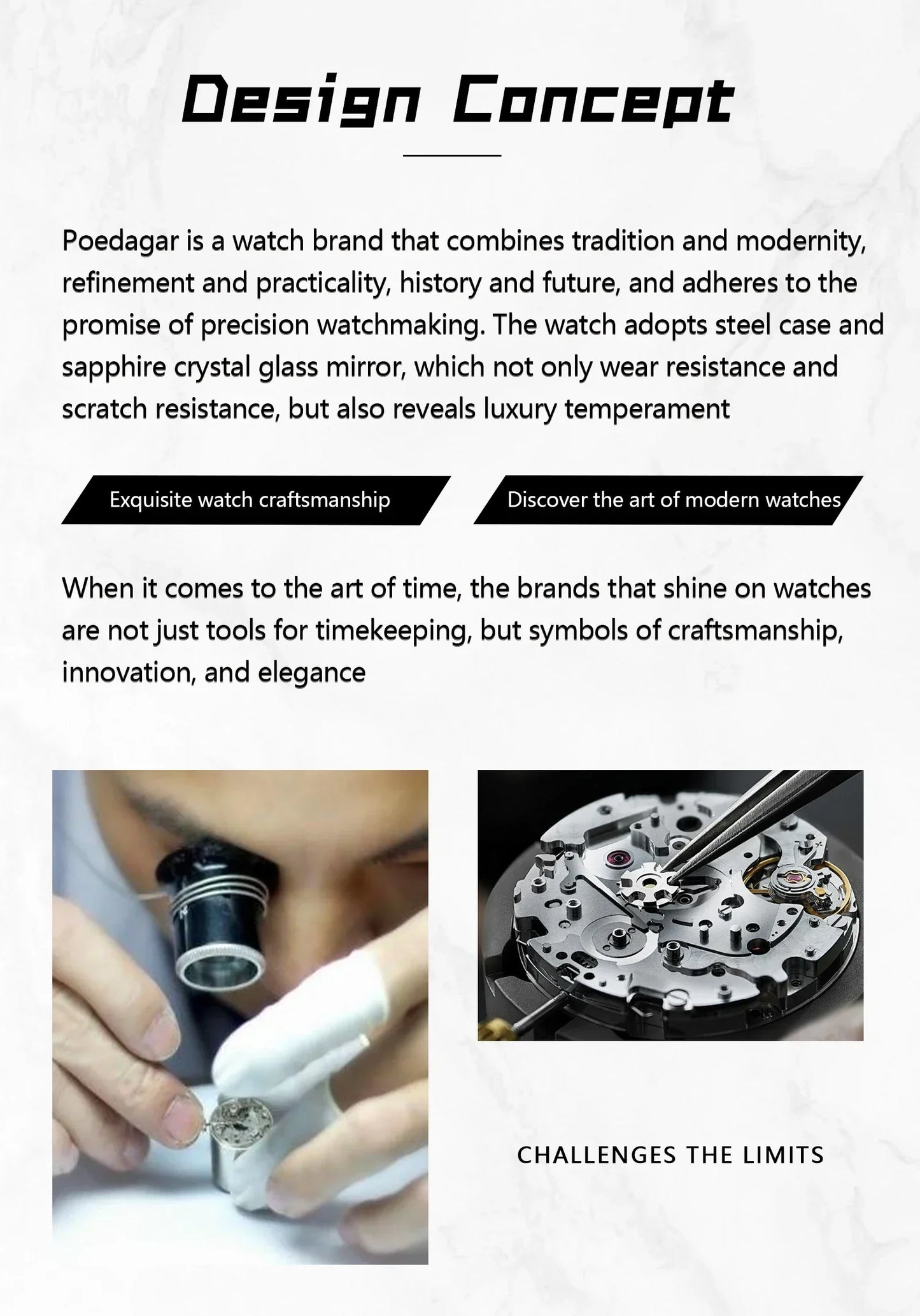 POEDAGAR Prestige Automatic Skeleton Sport Watch