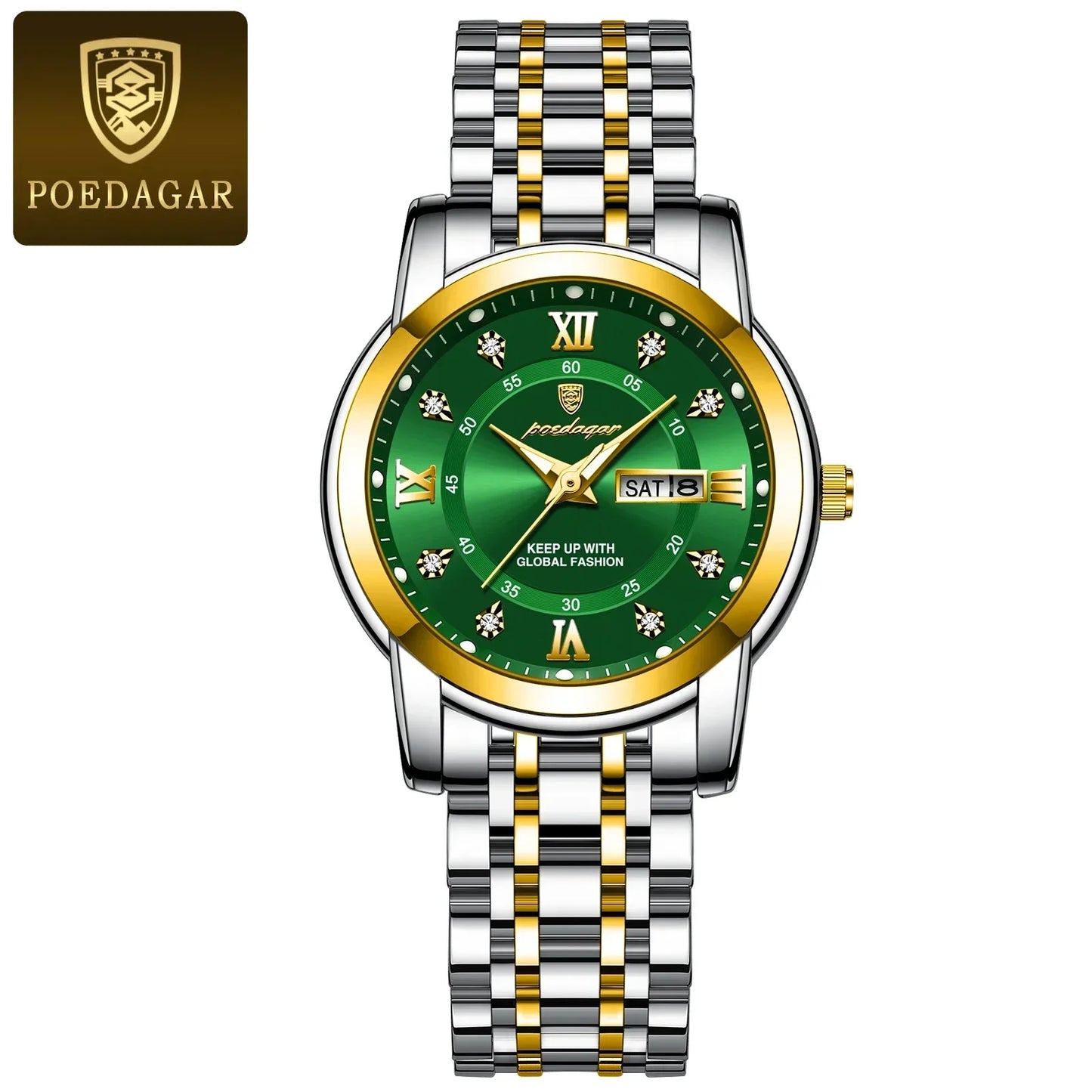 POEDAGAR Elegant Steel Watch