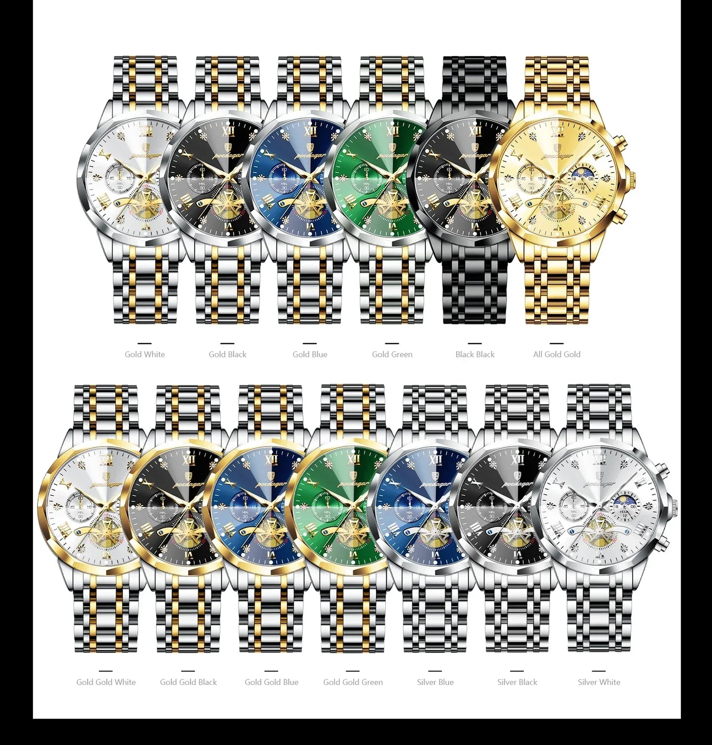 POEDAGAR Chrono Classic Watch