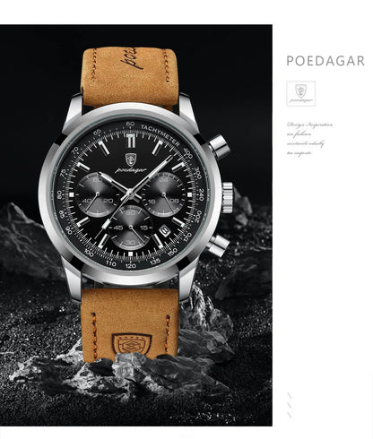 POEDAGAR Classic Chronograph Watch