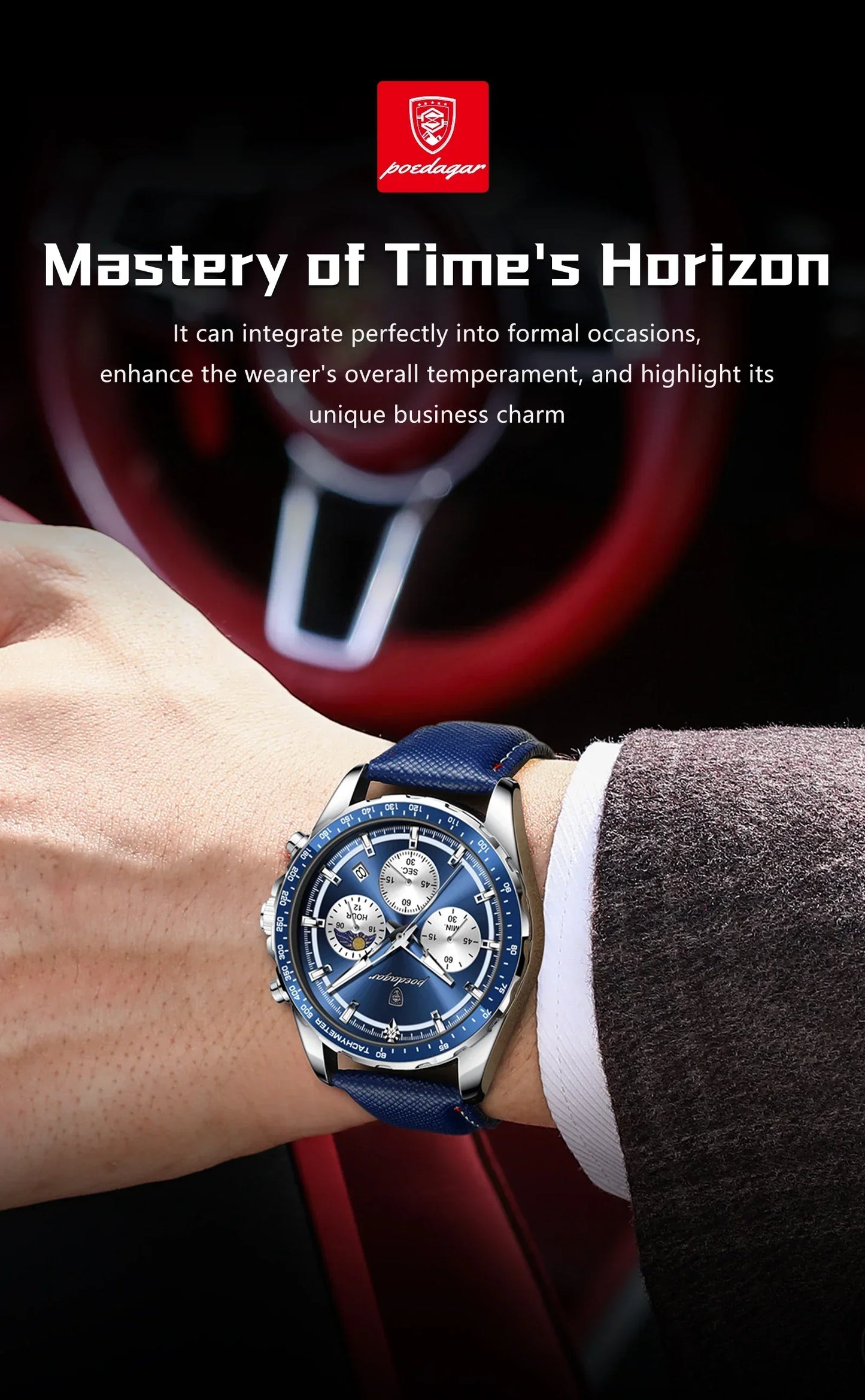 POEDAGAR Sport Chrono Watch