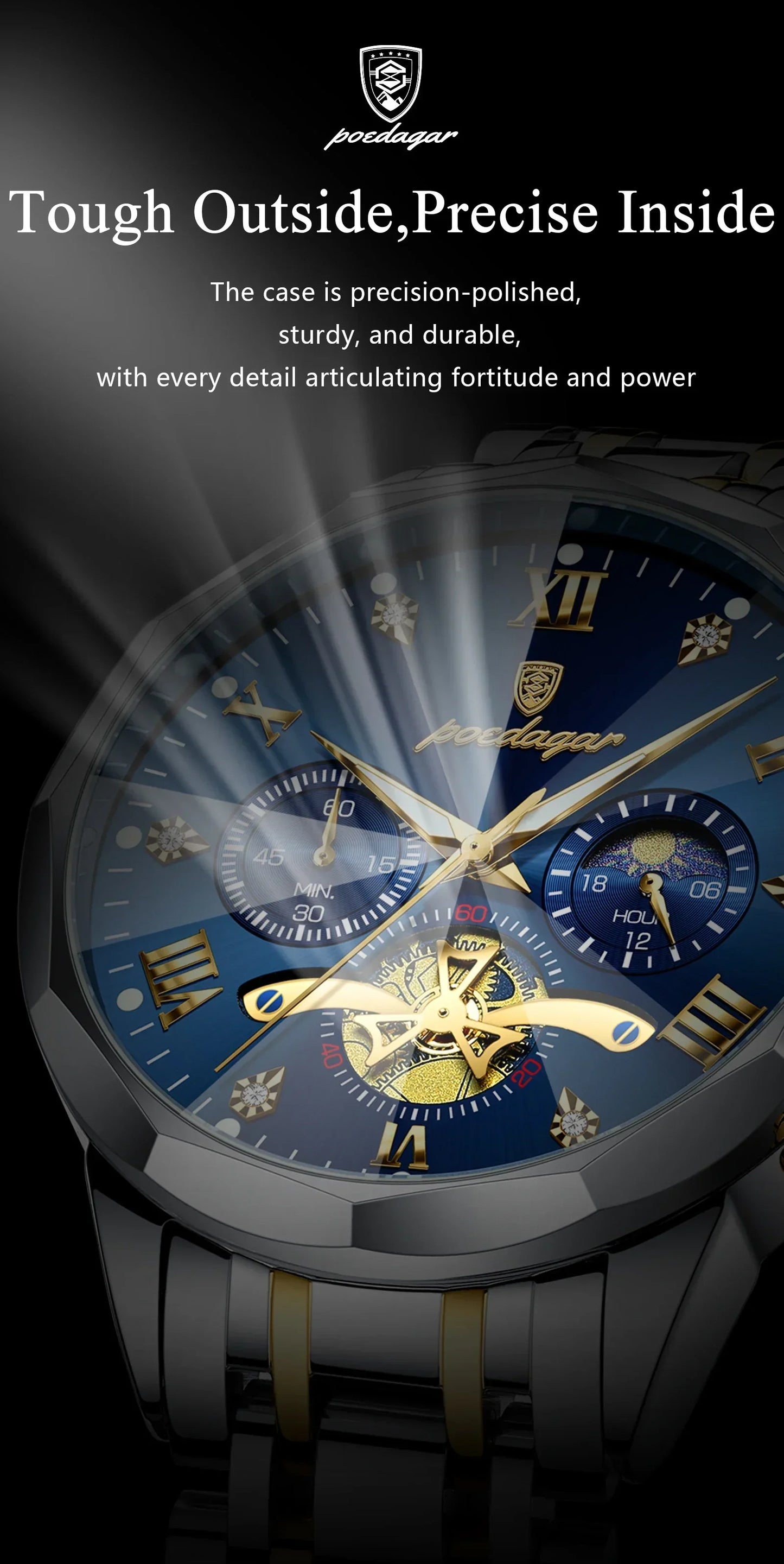 POEDAGAR Chrono Classic Watch