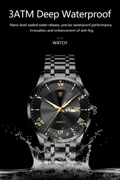 POEDAGAR Classic Day-Date Watch
