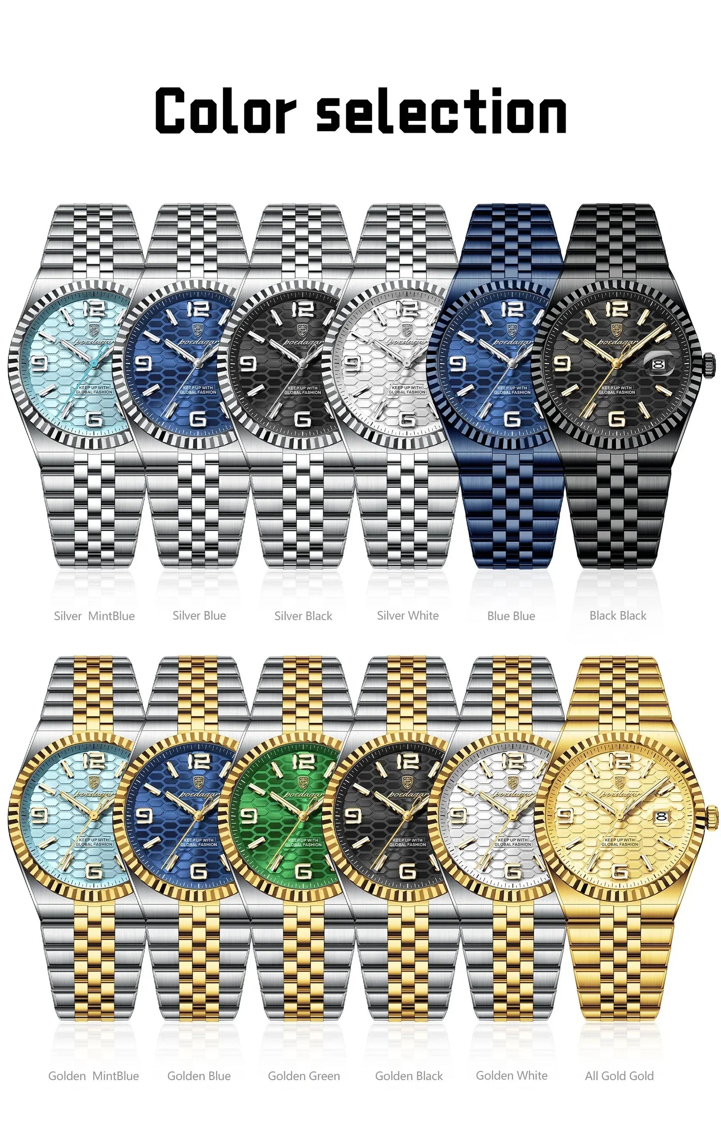 POEDAGAR Royal Steel Watch