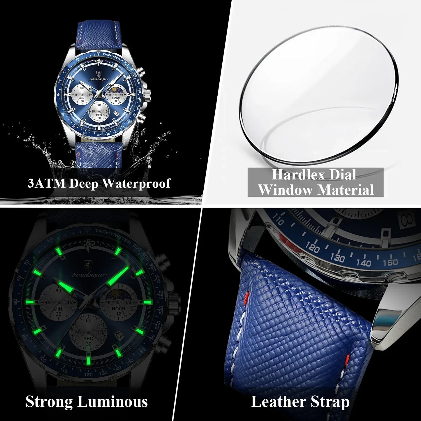 POEDAGAR Sport Chrono Watch