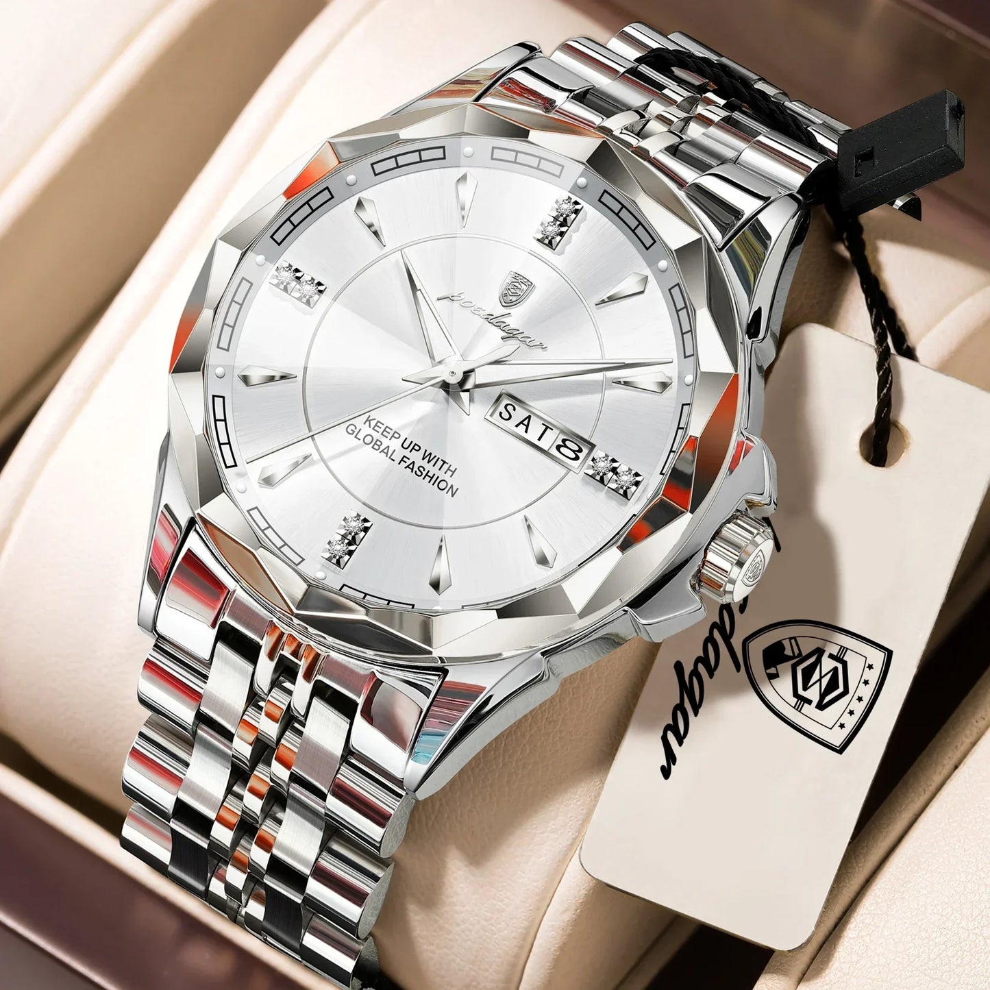 POEDAGAR Royal Steel Watch