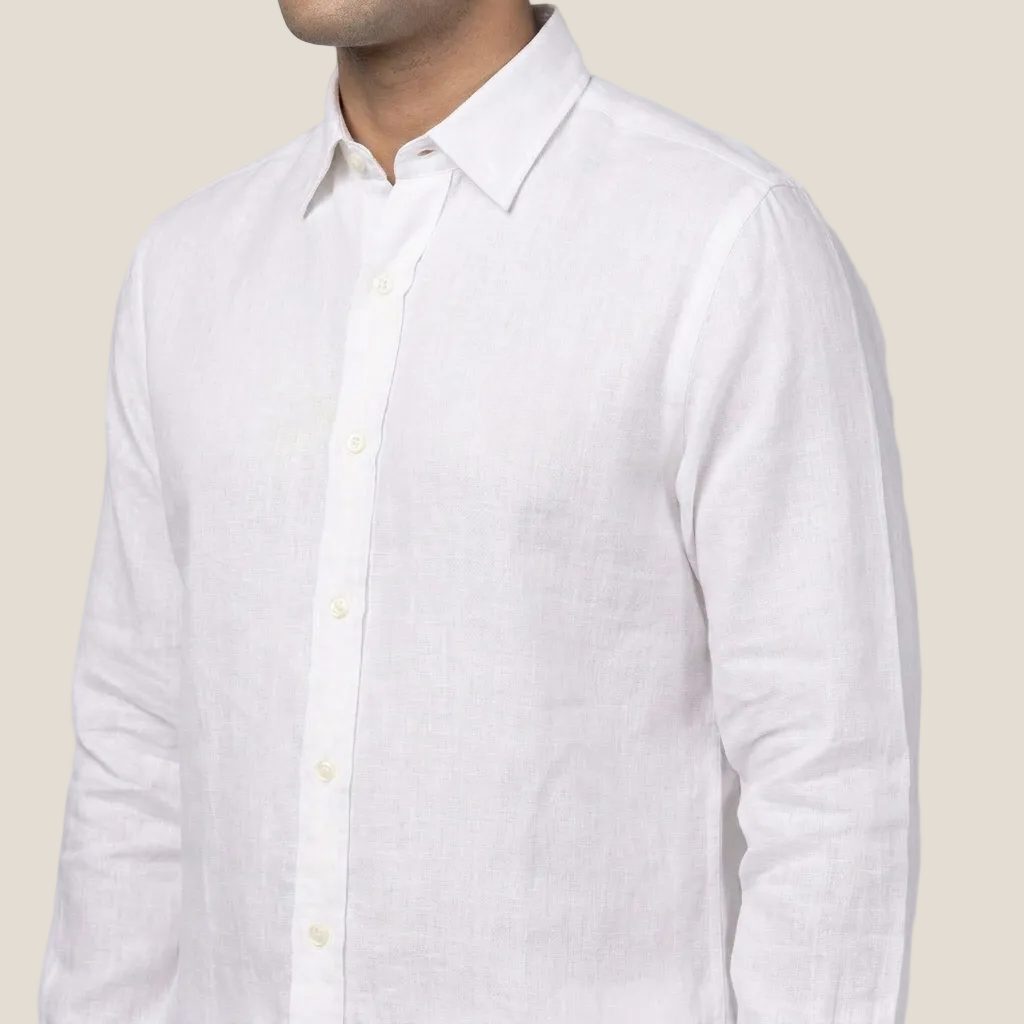 Linen/Remi Blend Shirt, White