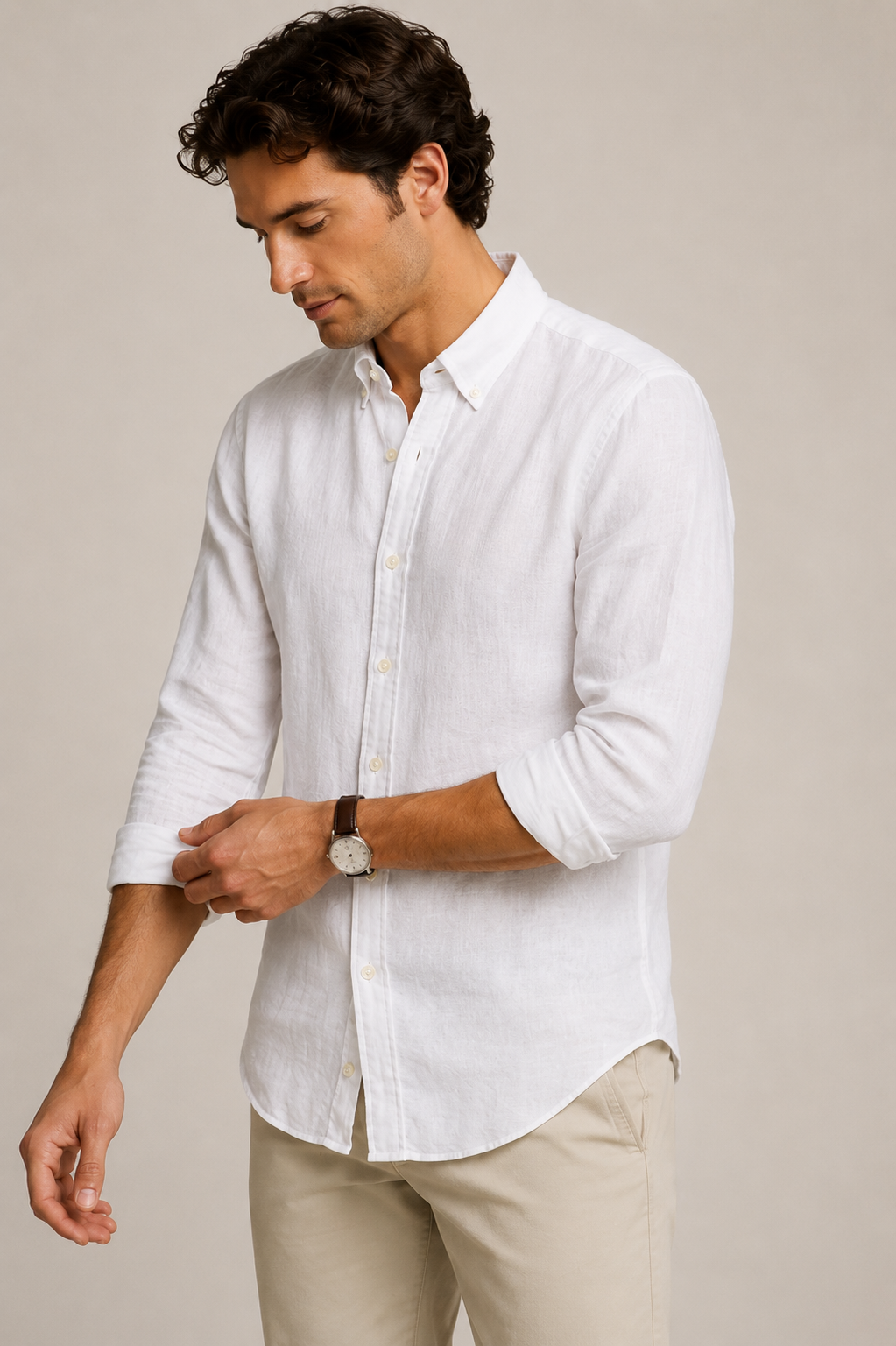Linen/Remi Blend Shirt, White