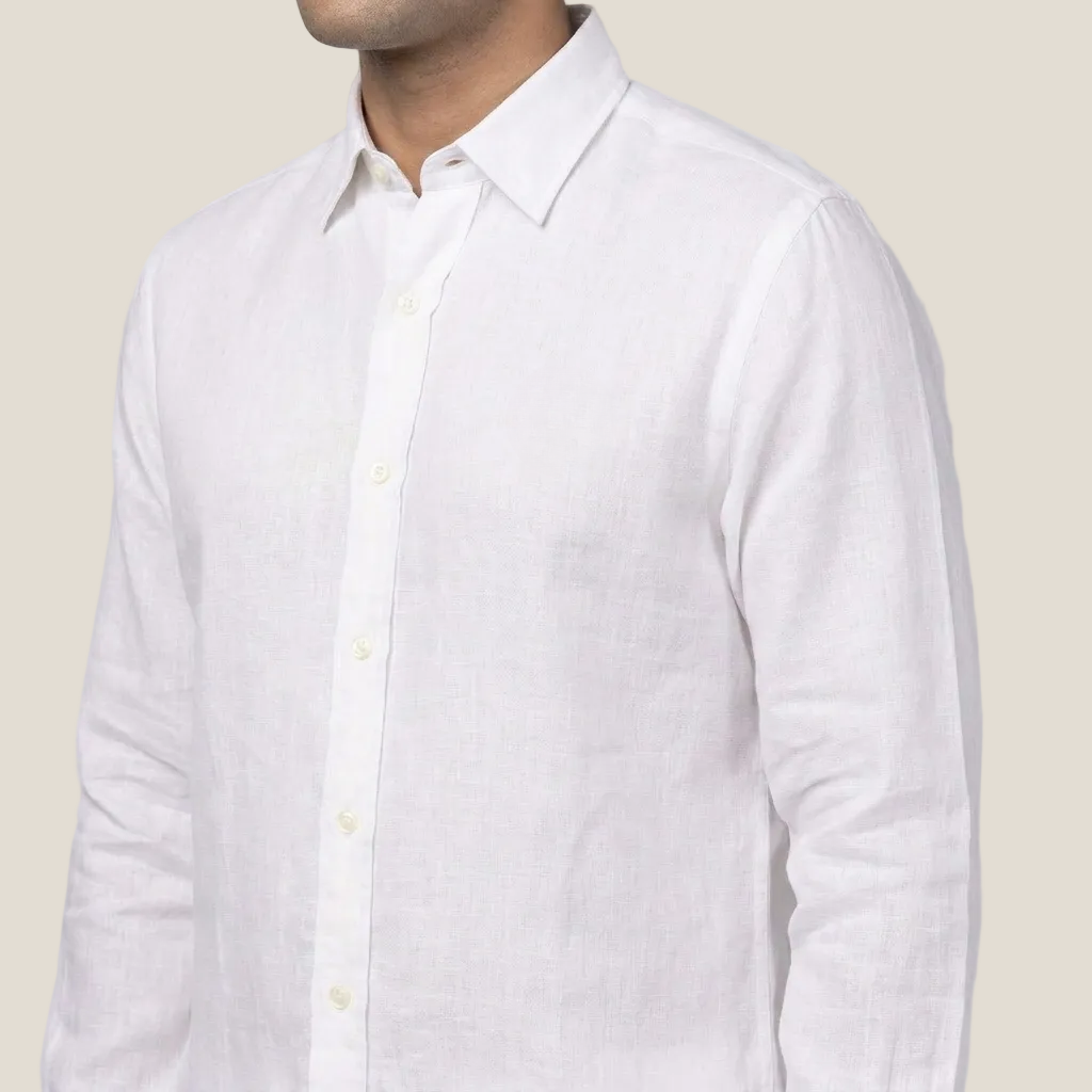 Linen/Remi Blend Shirt, White