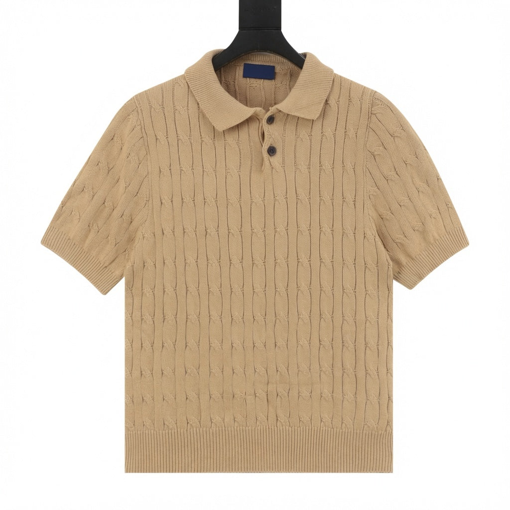 Spurs Knitted Polo Shirt Camel
