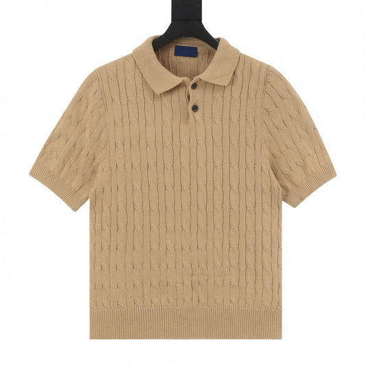 Spurs Knitted Polo Shirt Camel