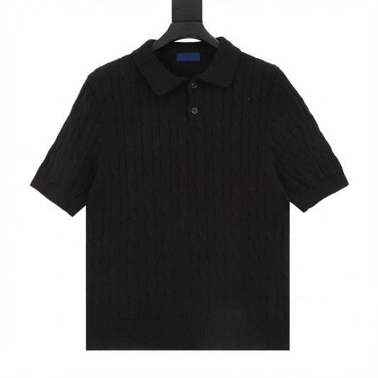 Spurs Knitted Polo Shirt Black