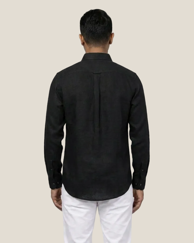 Linen/Remi Blend Shirt, Black