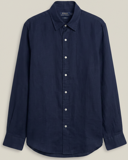 Linen/Remi Blend Shirt, Navy