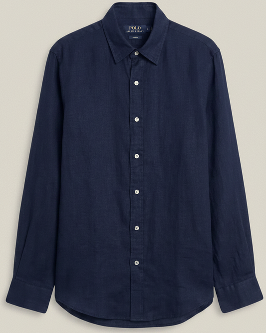 Linen/Remi Blend Shirt, Navy
