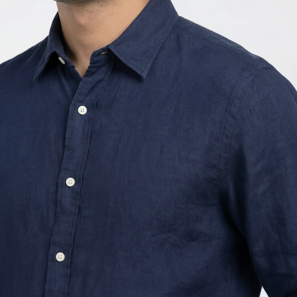 Linen/Remi Blend Shirt, Navy