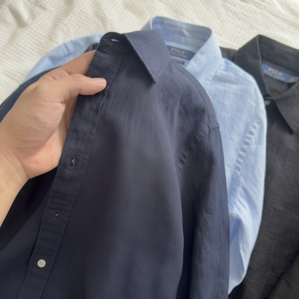 Linen/Remi Blend Shirt, Navy