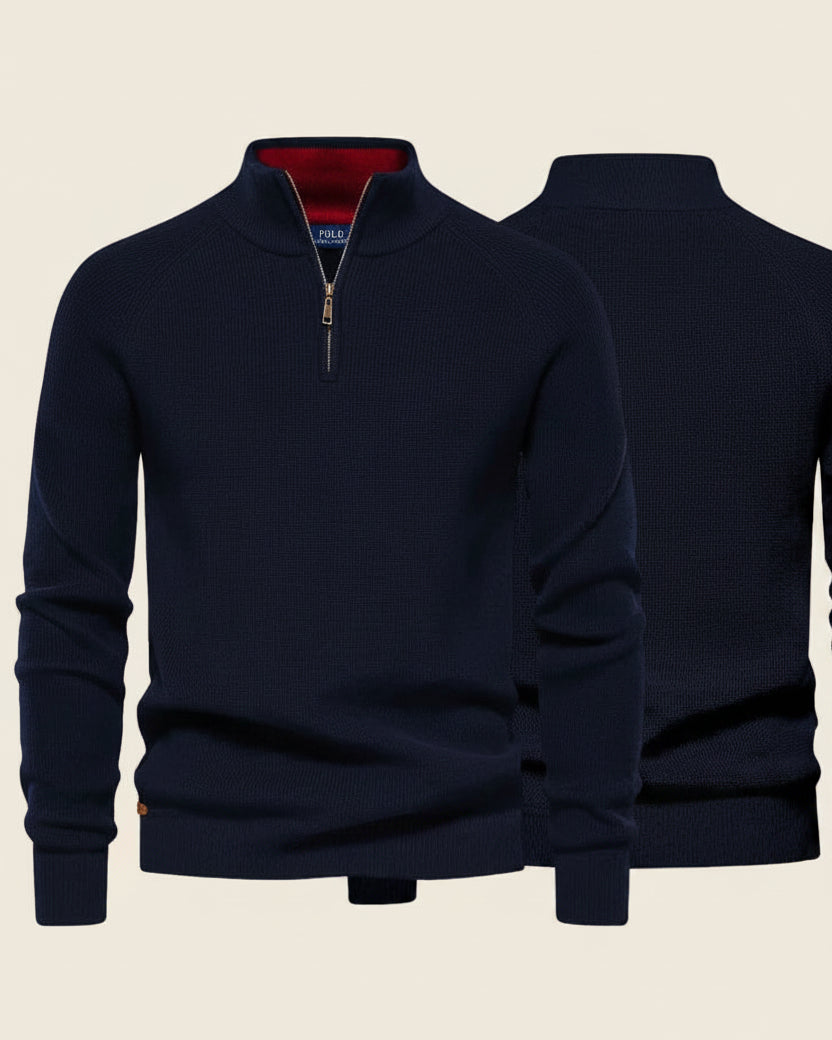 Classic Knit Quarter-Zip Sweater